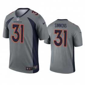 Tröjor Denver Broncos Justin Simmons 31 grå Inverted Legend - Män